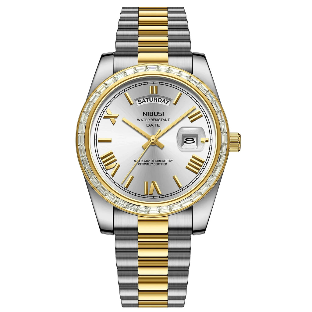 NIBOSI 2708 Presidential Day-Date Watch
