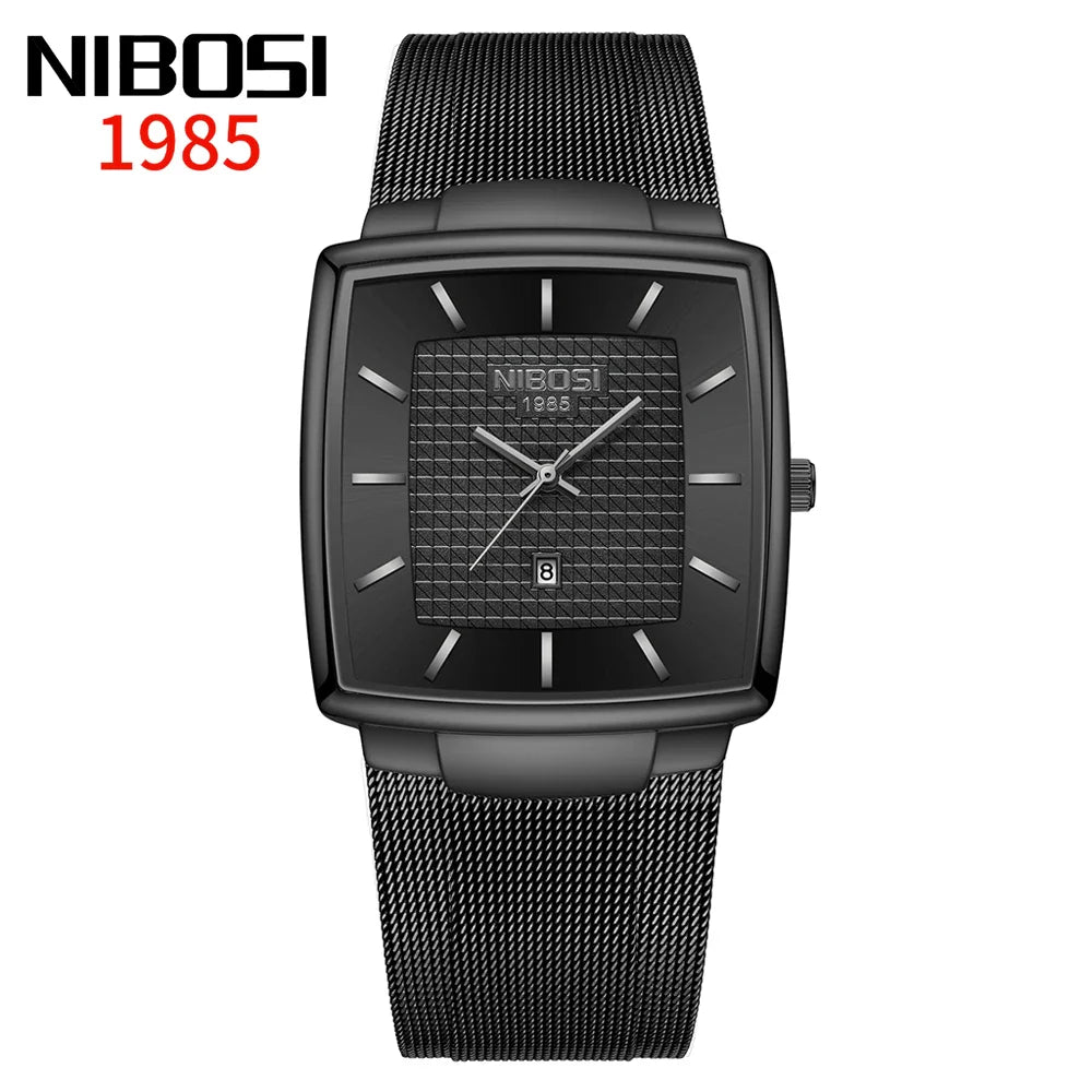 NIBOSI 2613 — Modern Square Mesh Watch