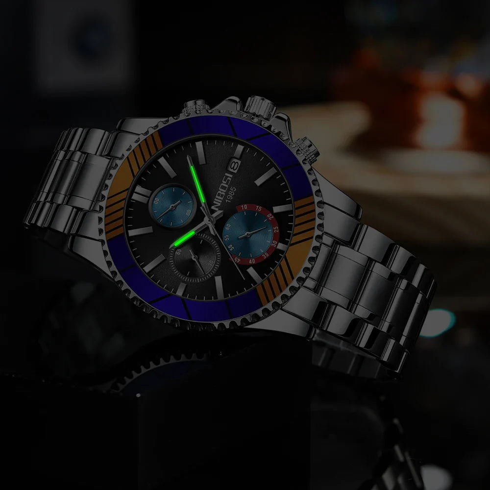 NIBOSI 2353 Spectrum Gold Chronograph