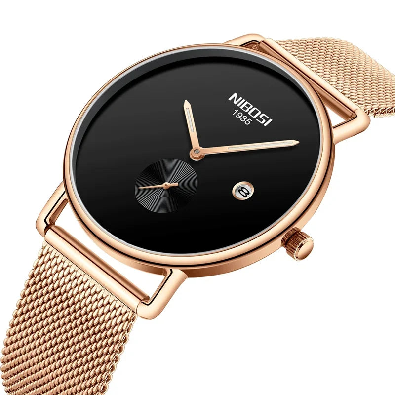 NIBOSI 2365 — Minimalist Mesh Quartz Watch