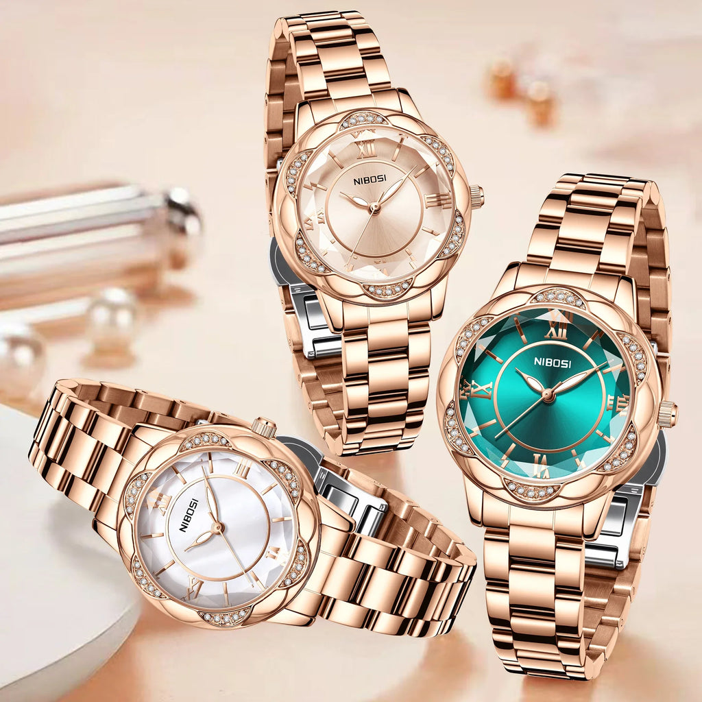 NIBOSI 2672 — Crystal Bloom Women's Watch