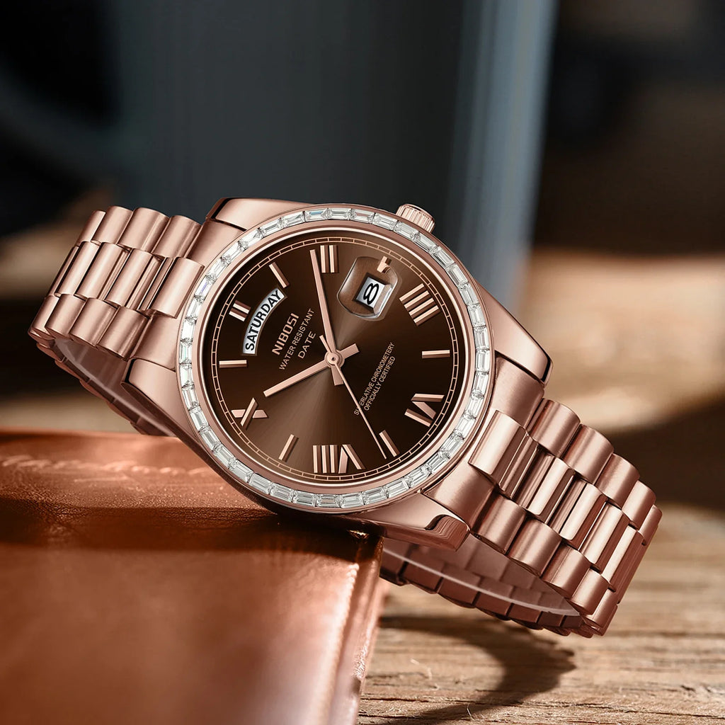 NIBOSI 2708 Presidential Day-Date Watch
