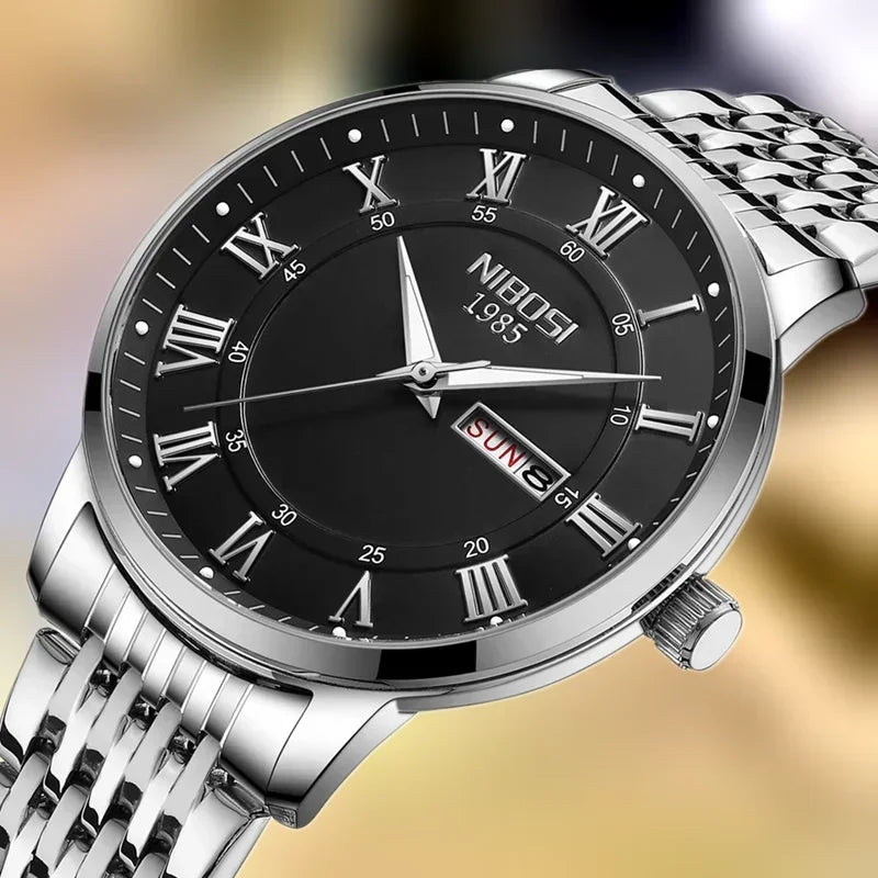 NIBOSI 2569 — Classic Roman Day-Date Watch