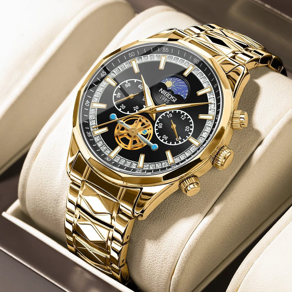 NIBOSI 2656 — Monarch Moonphase Quartz Watch