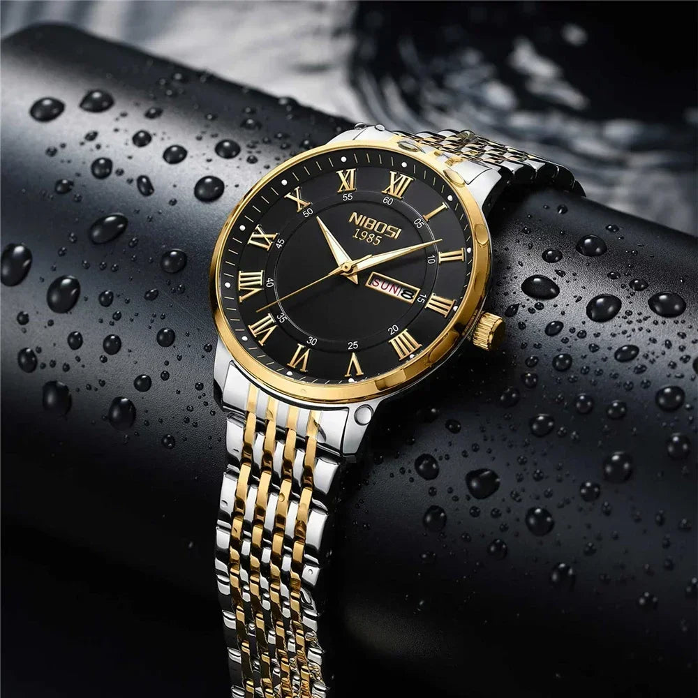 NIBOSI 2569 — Classic Roman Day-Date Watch