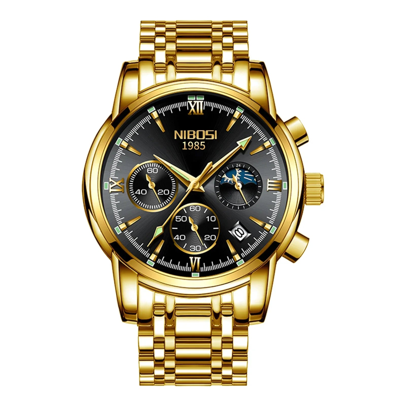 NIBOSI 2516 — Titan Edge Calendar Watch