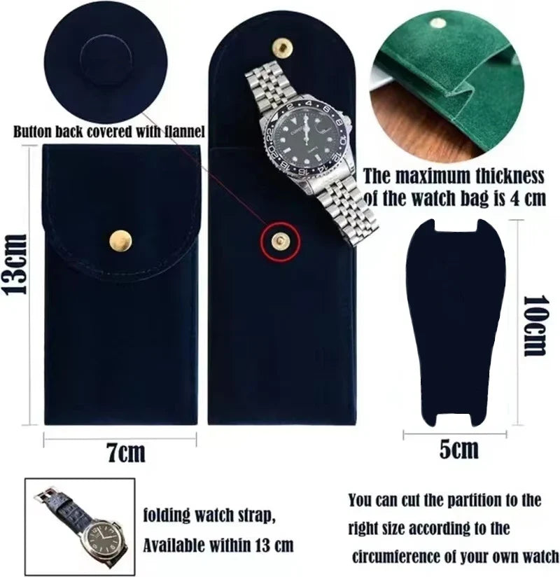 NIBOSI Velvet Watch Travel Pouch