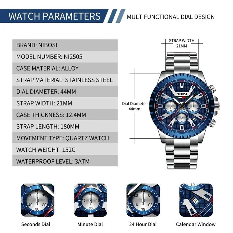 NIBOSI 2505 — Titan Edge Chronograph