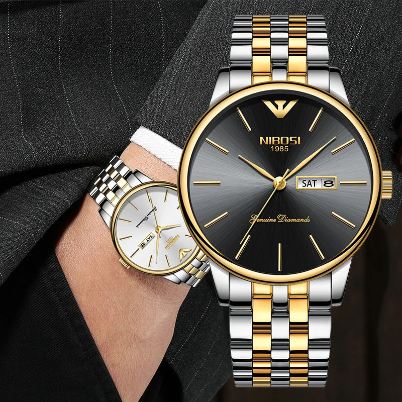 NIBOSI 2332 — Diamond Series Day-Date Watch