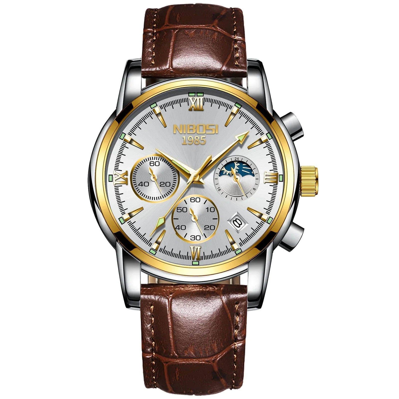 NIBOSI 2516 — Titan Edge Calendar Watch