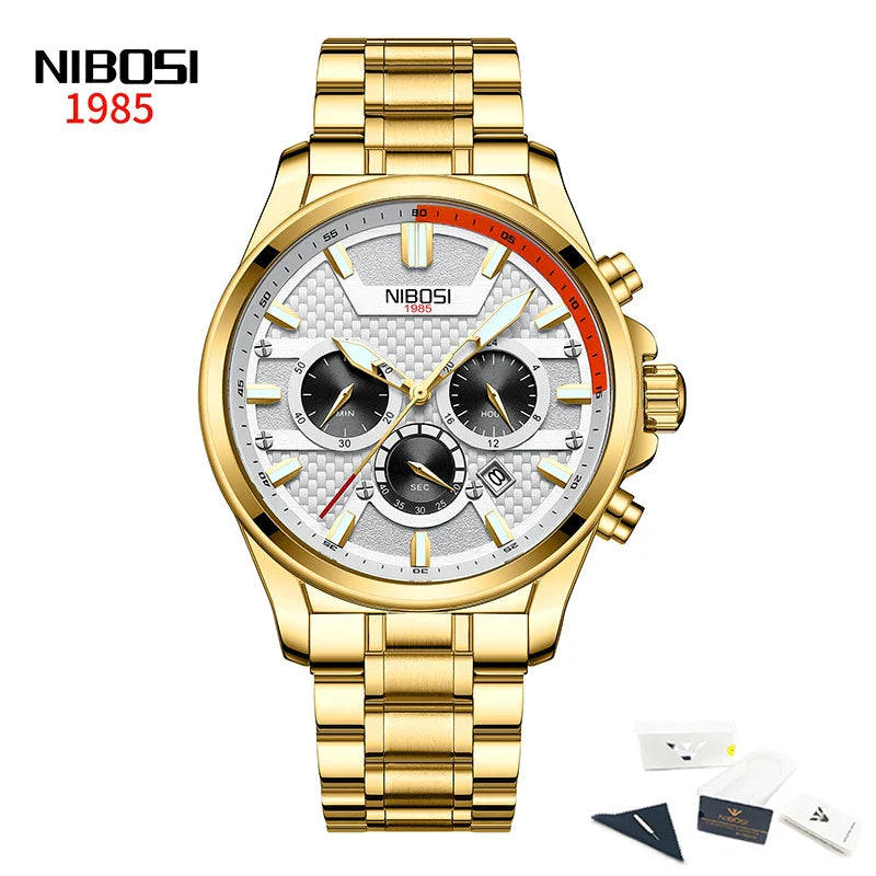 NIBOSI 2512 — Men's Stainless Steel Chronograph Watch