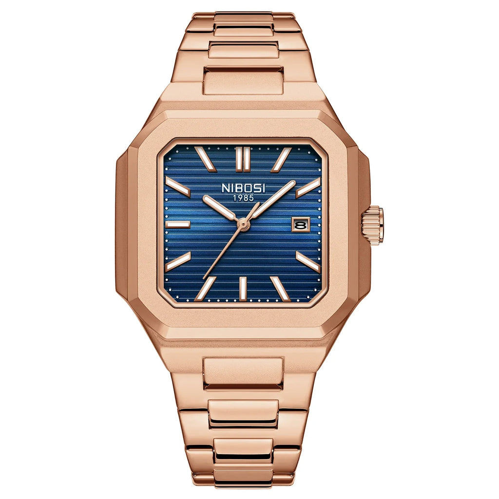 NIBOSI 2689 — Squaremaster Calendar Quartz Watch