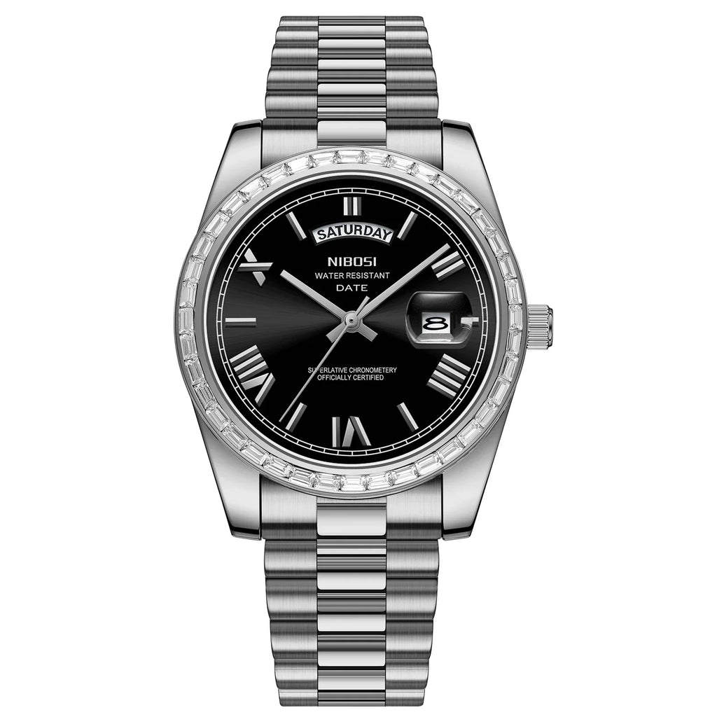 NIBOSI 2708 Presidential Day-Date Watch
