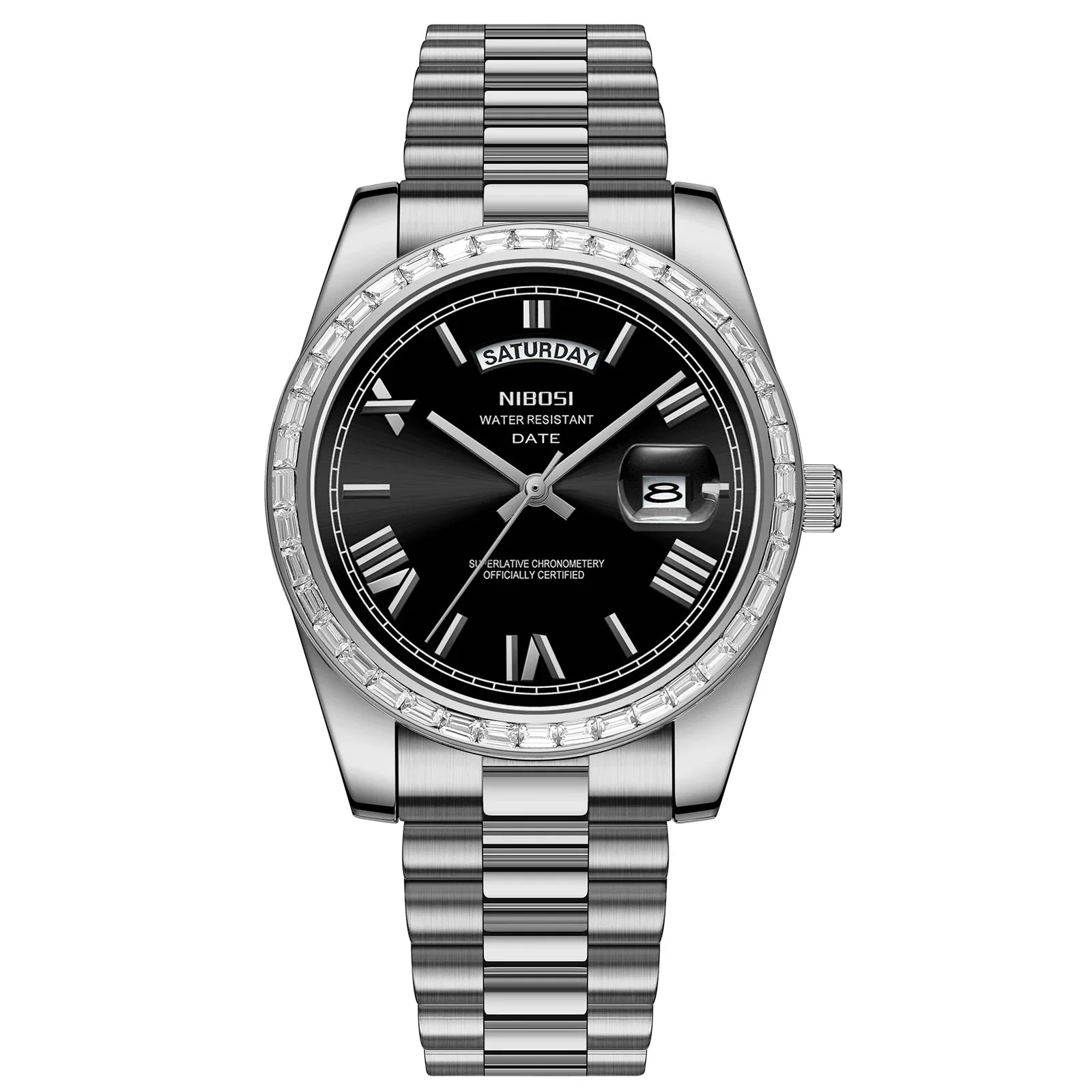 NIBOSI 2708 Presidential Day-Date Watch
