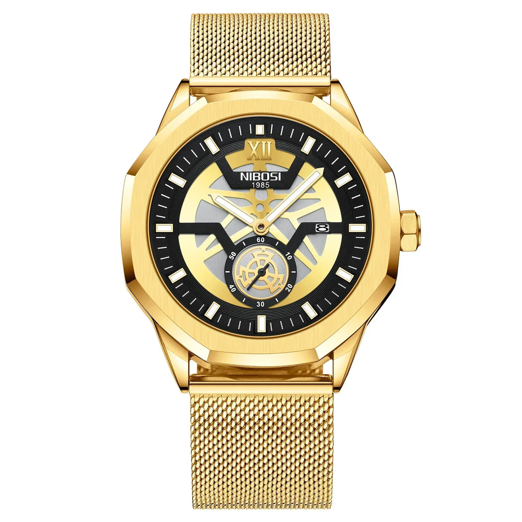 NIBOSI 2518 — Steel Mesh Sport 43MM Watch