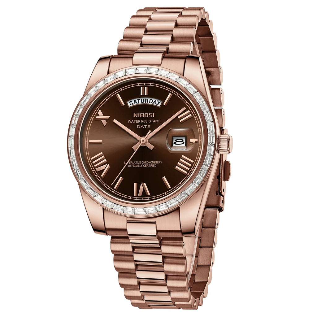NIBOSI 2708 Presidential Day-Date Watch