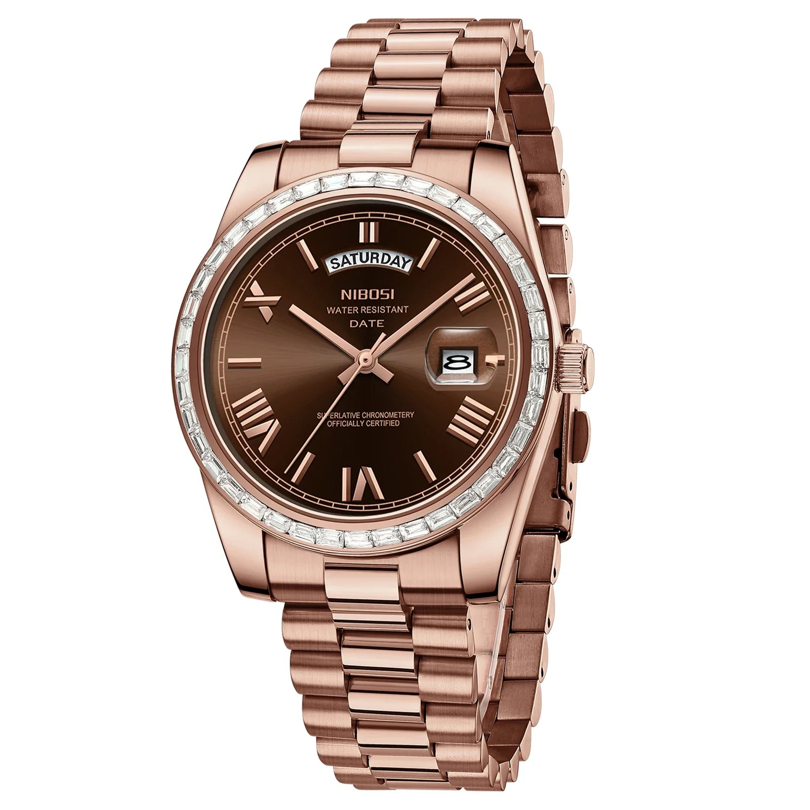 NIBOSI 2708 Presidential Day-Date Watch