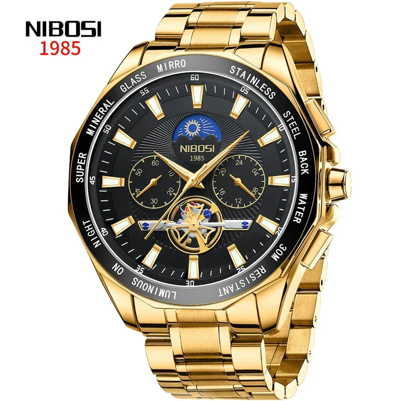 NIBOSI 2580 Tourbillon Watch — Luxury Chronograph for Men