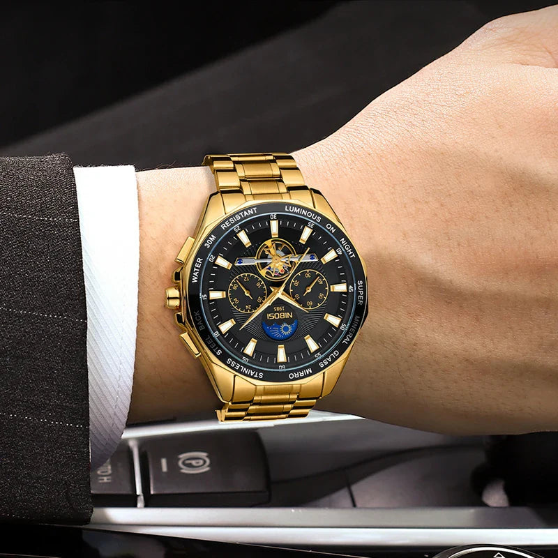 NIBOSI 2580 Tourbillon Watch — Luxury Chronograph for Men
