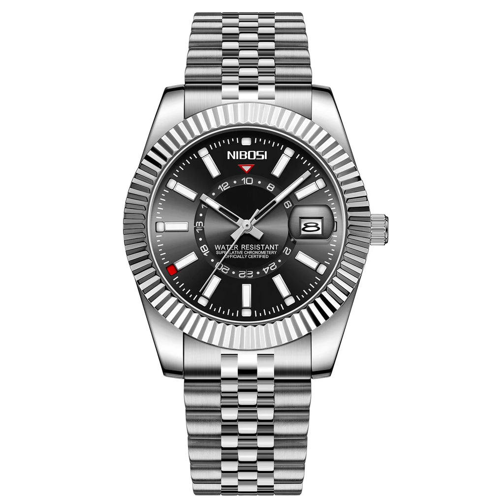 NIBOSI 2638 — Classic Fluted Men's Watch