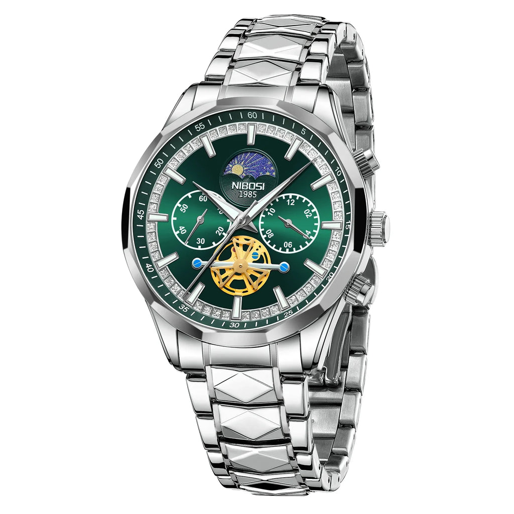 NIBOSI 2656 — Monarch Moonphase Quartz Watch