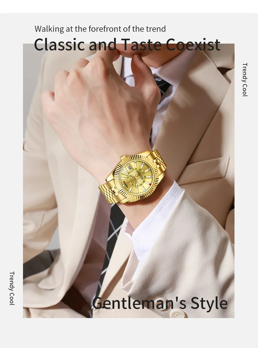 NIBOSI 2638 — Classic Fluted Men's Watch