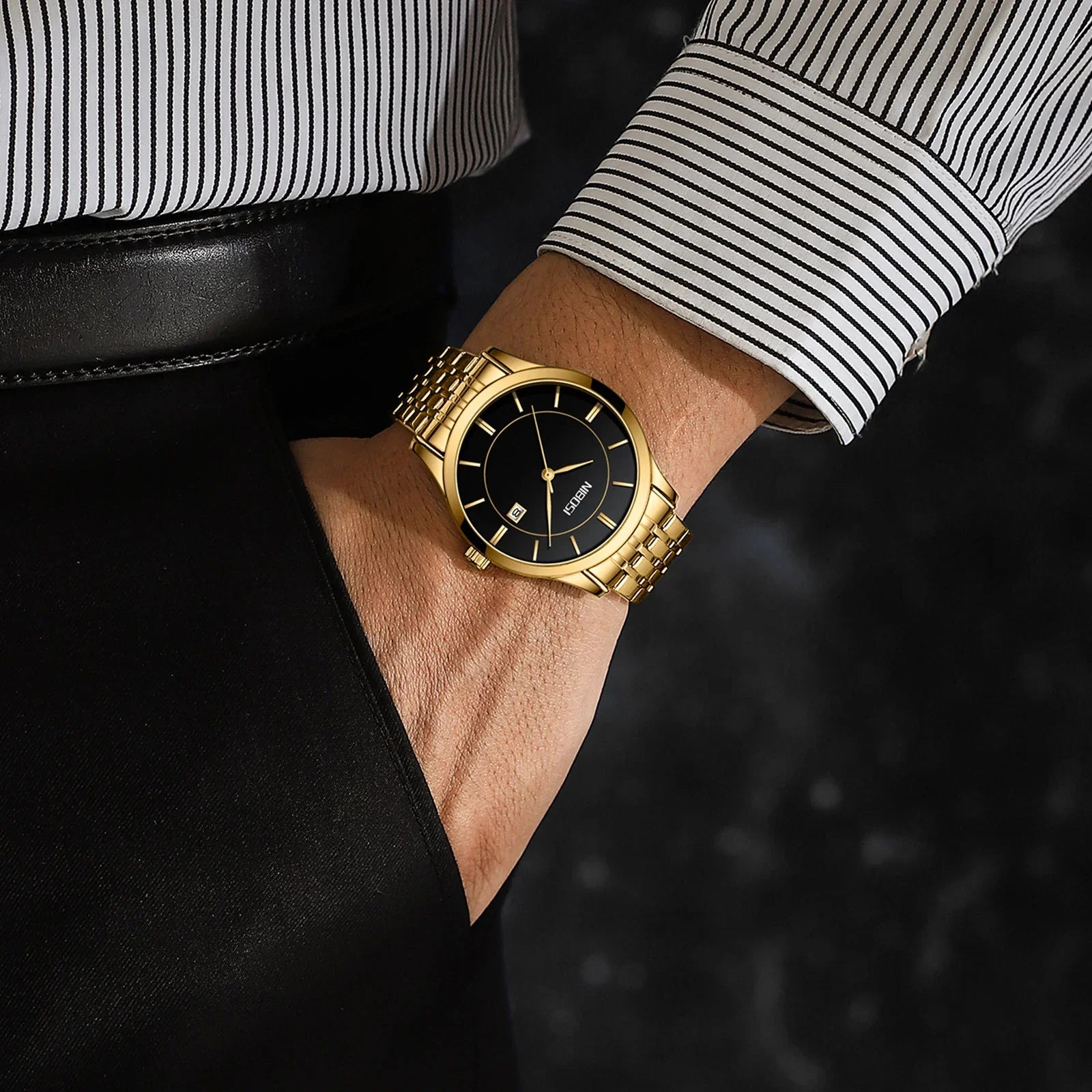 NIBOSI 2567 — Ultra Slim Quartz Watch