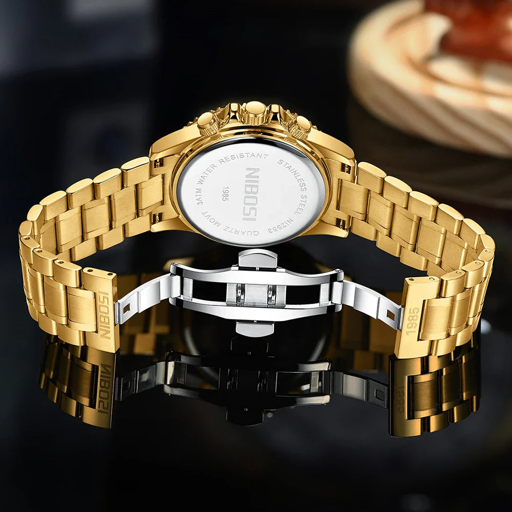 NIBOSI 2353 Spectrum Gold Chronograph