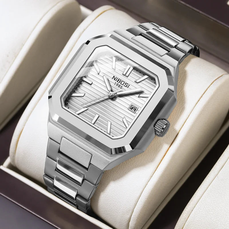NIBOSI 2689 — Squaremaster Calendar Quartz Watch