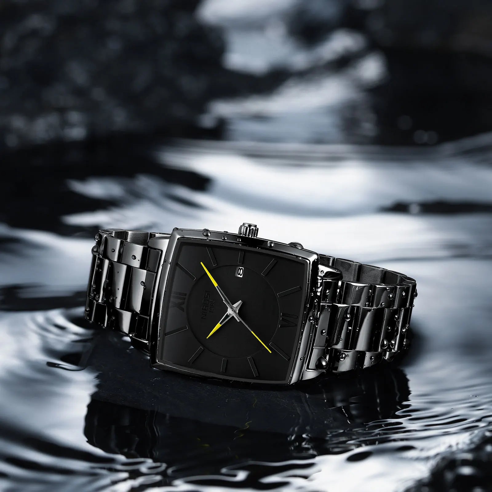 NIBOSI 2601 — Obsidian Square Men's Watch