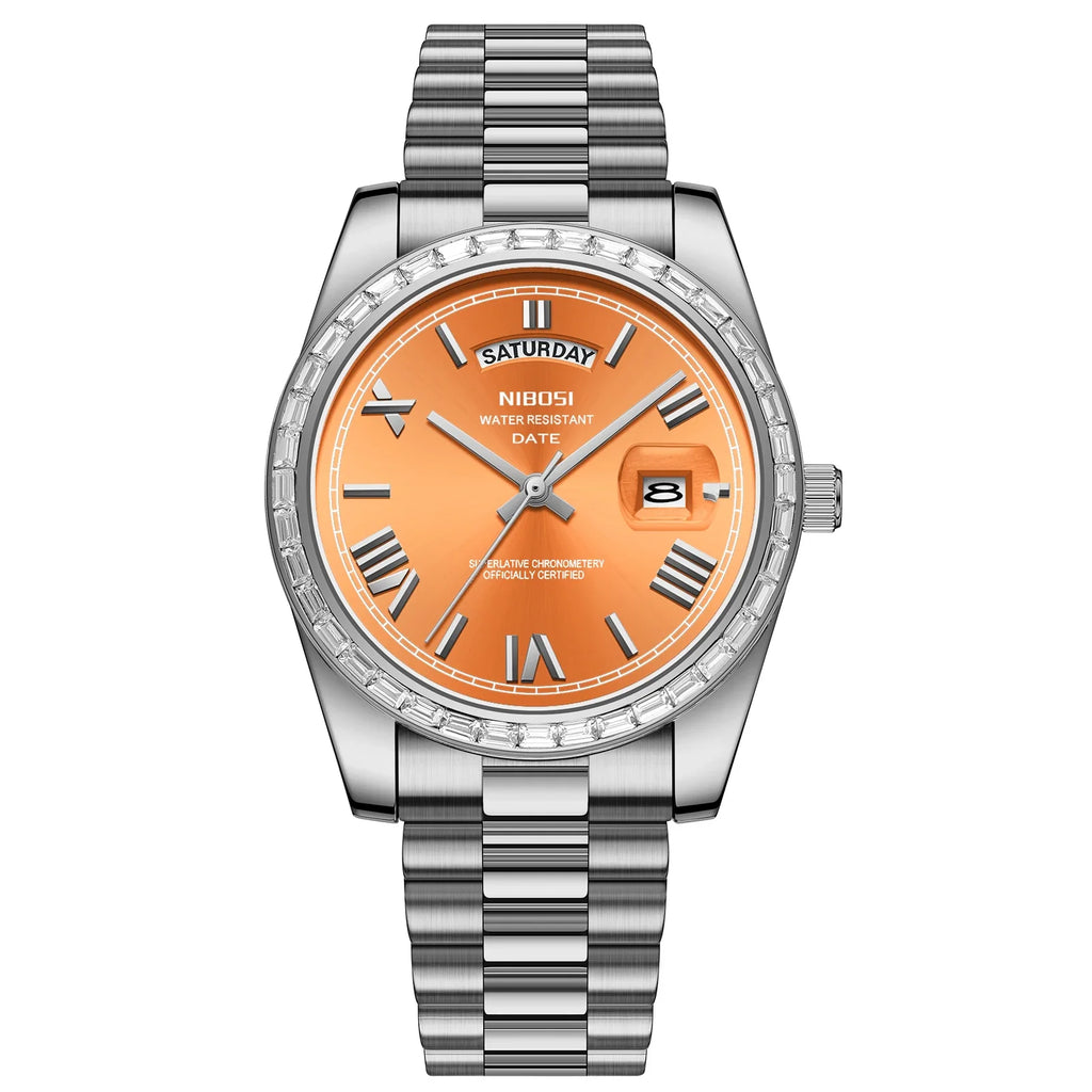NIBOSI 2708 Presidential Day-Date Watch