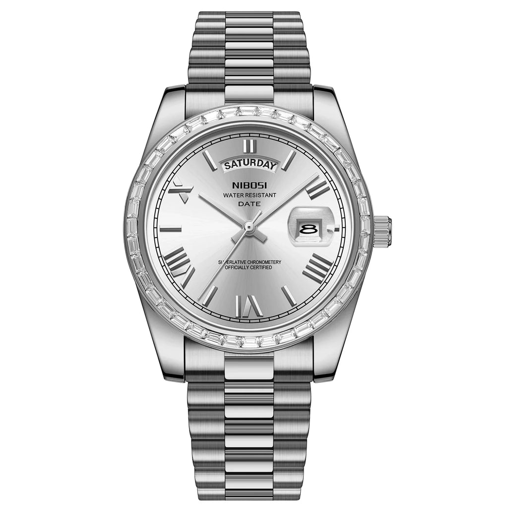 NIBOSI 2708 Presidential Day-Date Watch