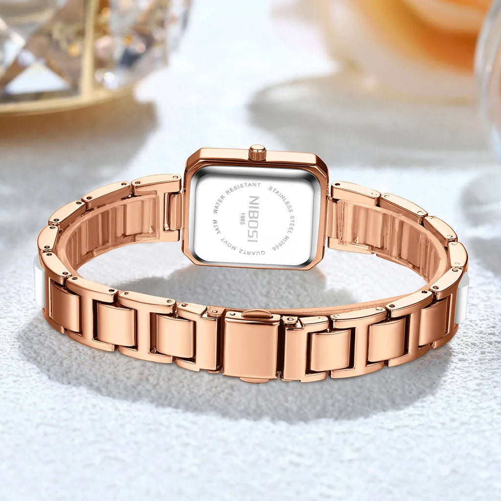 NIBOSI 2668 — Simple Ceramic Square Watch