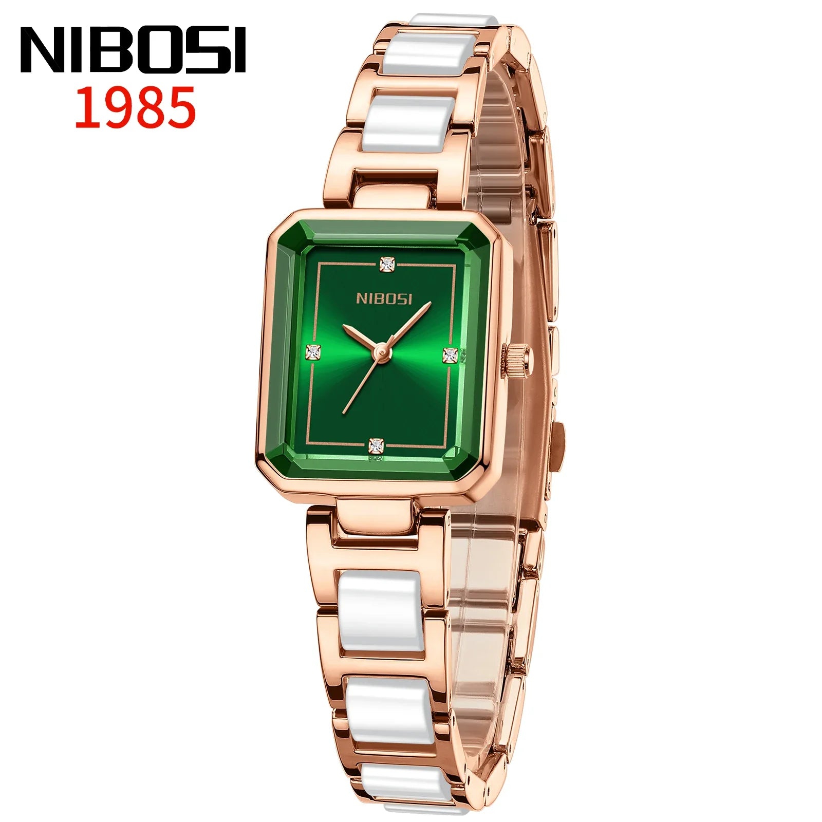 NIBOSI 2668 — Simple Ceramic Square Watch