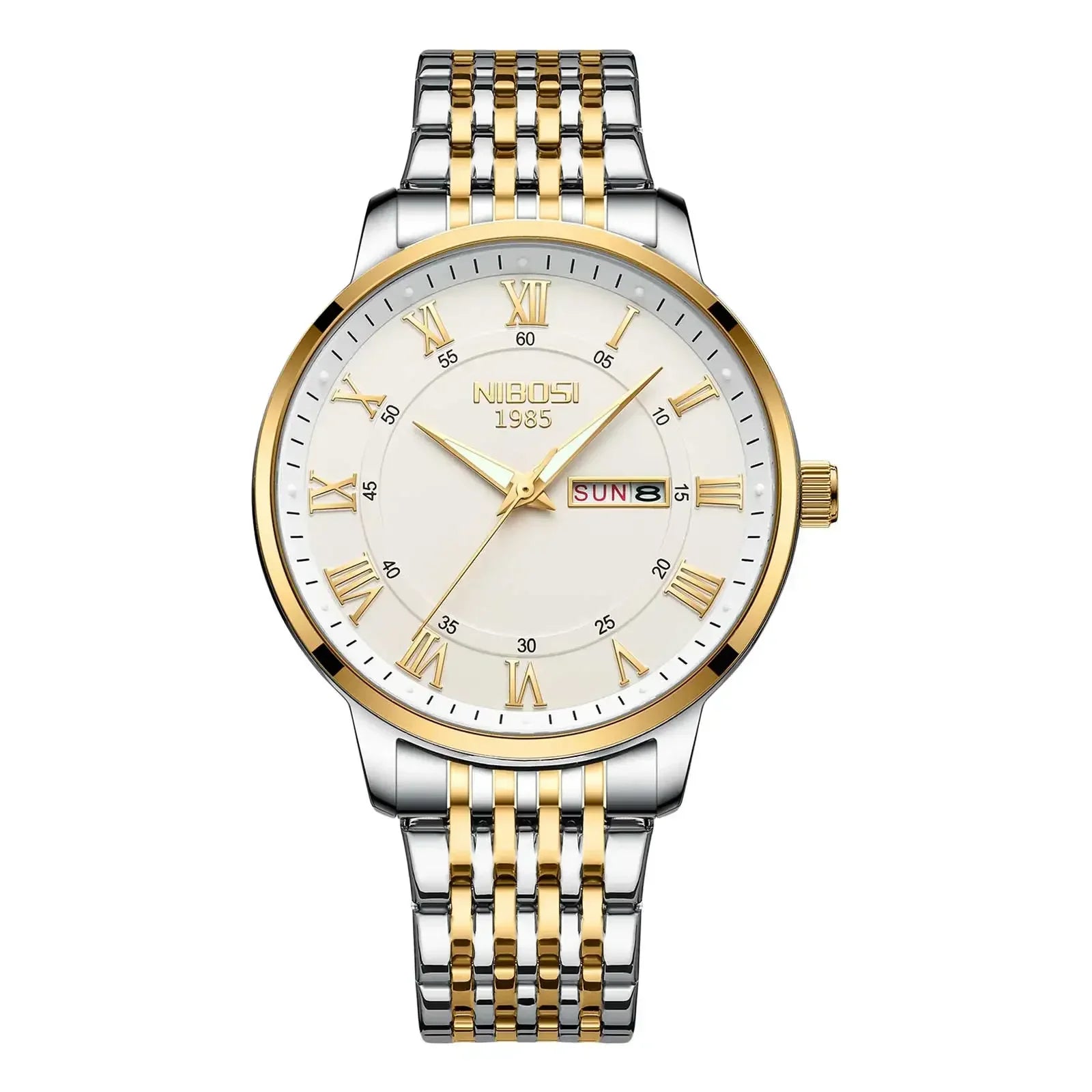 NIBOSI 2569 — Classic Roman Day-Date Watch