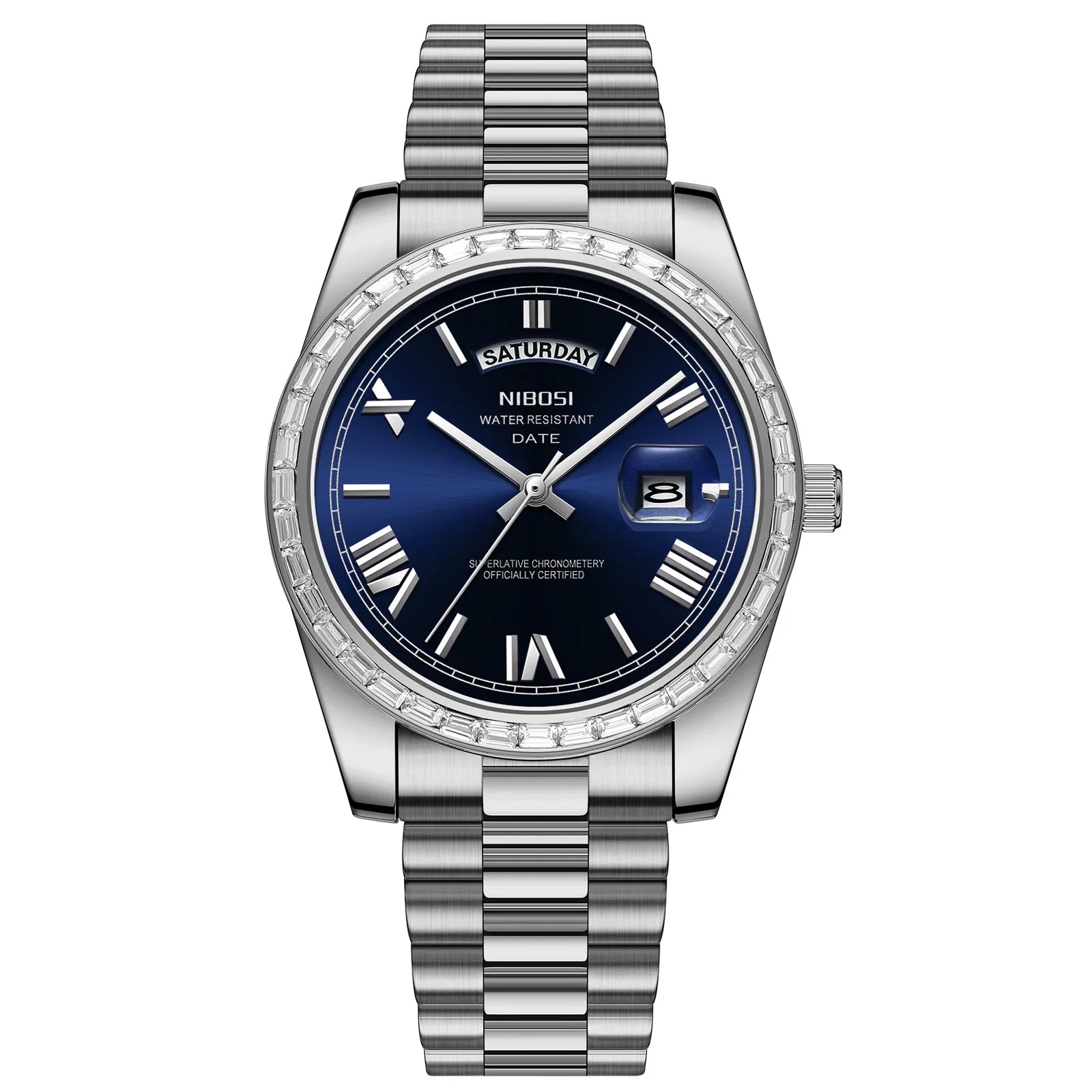 NIBOSI 2708 Presidential Day-Date Watch