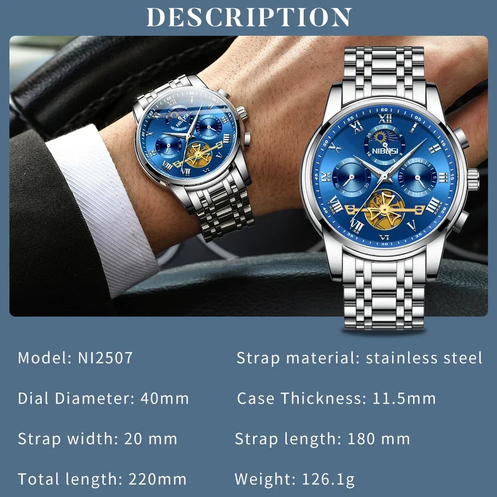 NIBOSI 2507 — Imperial Chrono Classic Watch