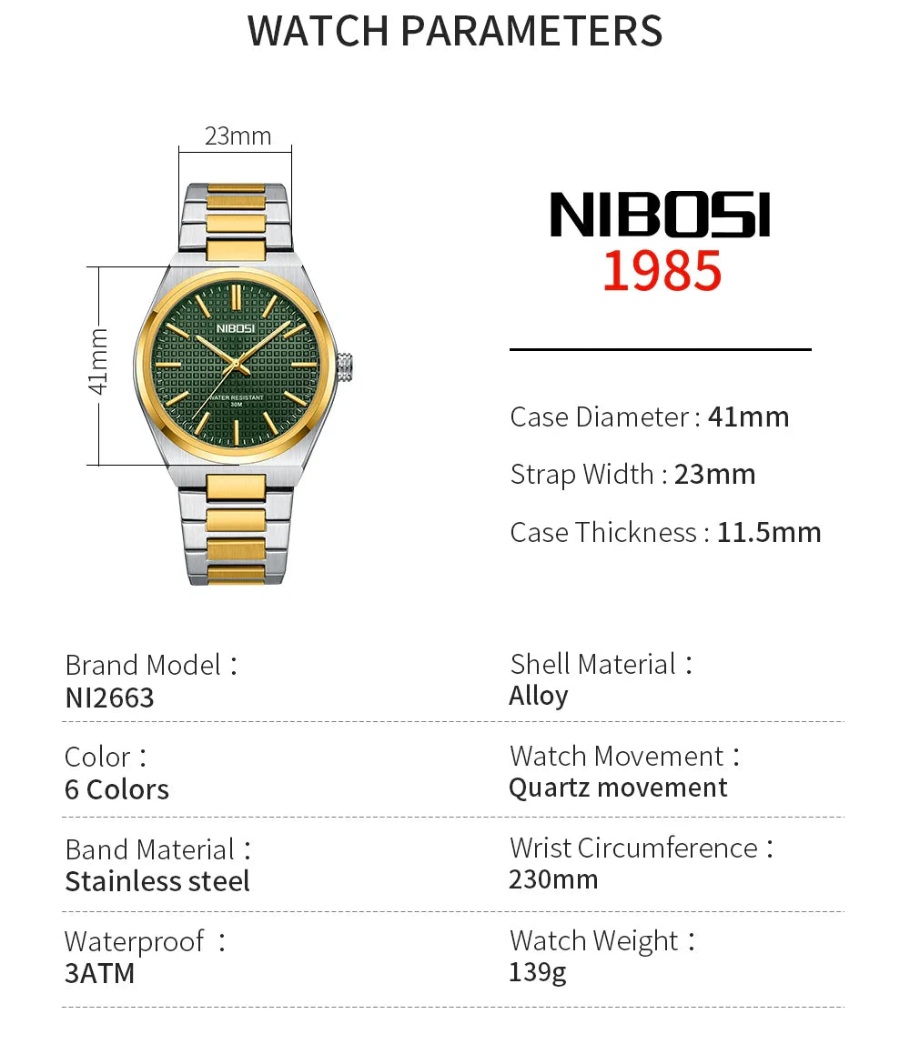 NIBOSI 2663 — Integrated Precision Watch