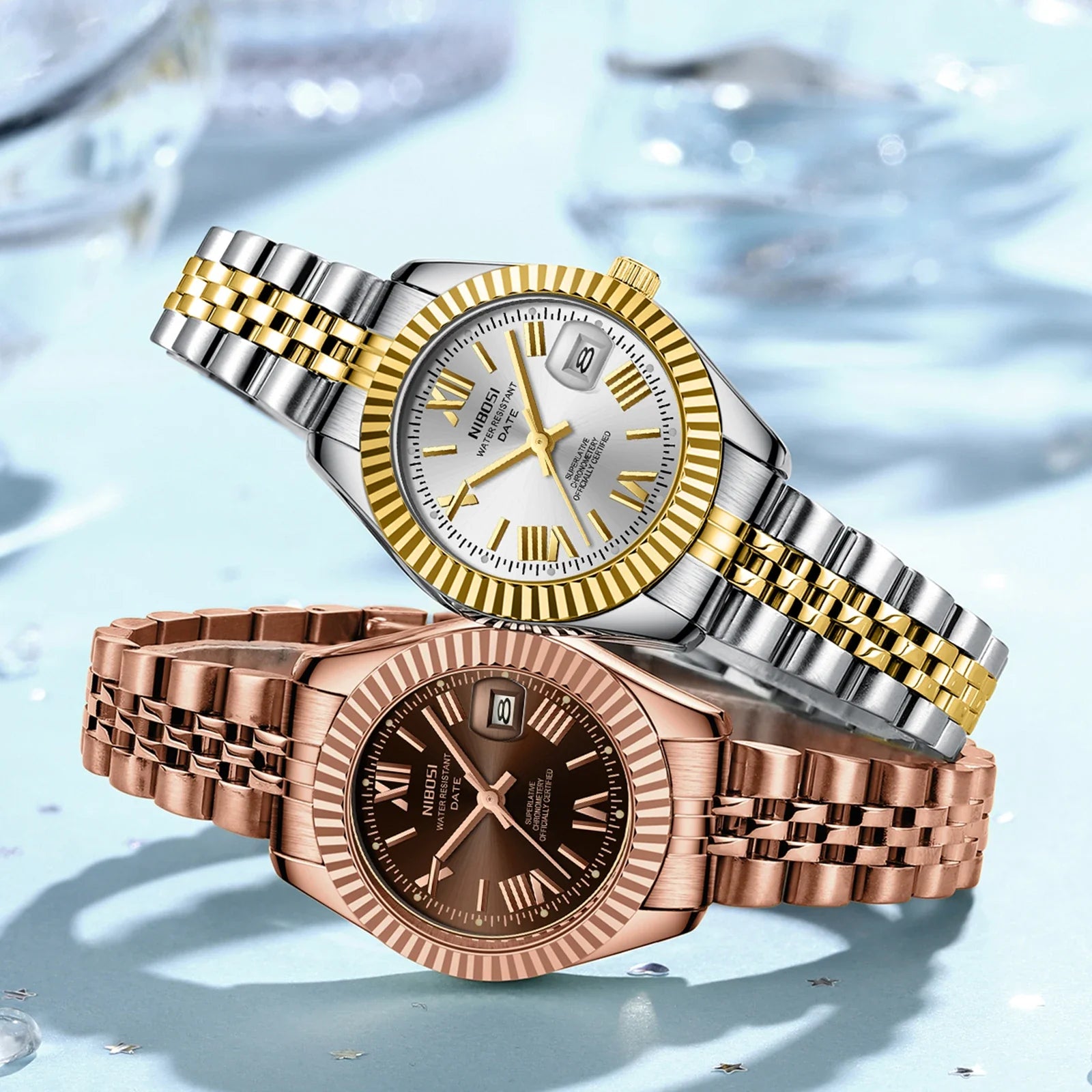 NIBOSI 2678 — Classic Couple Watches