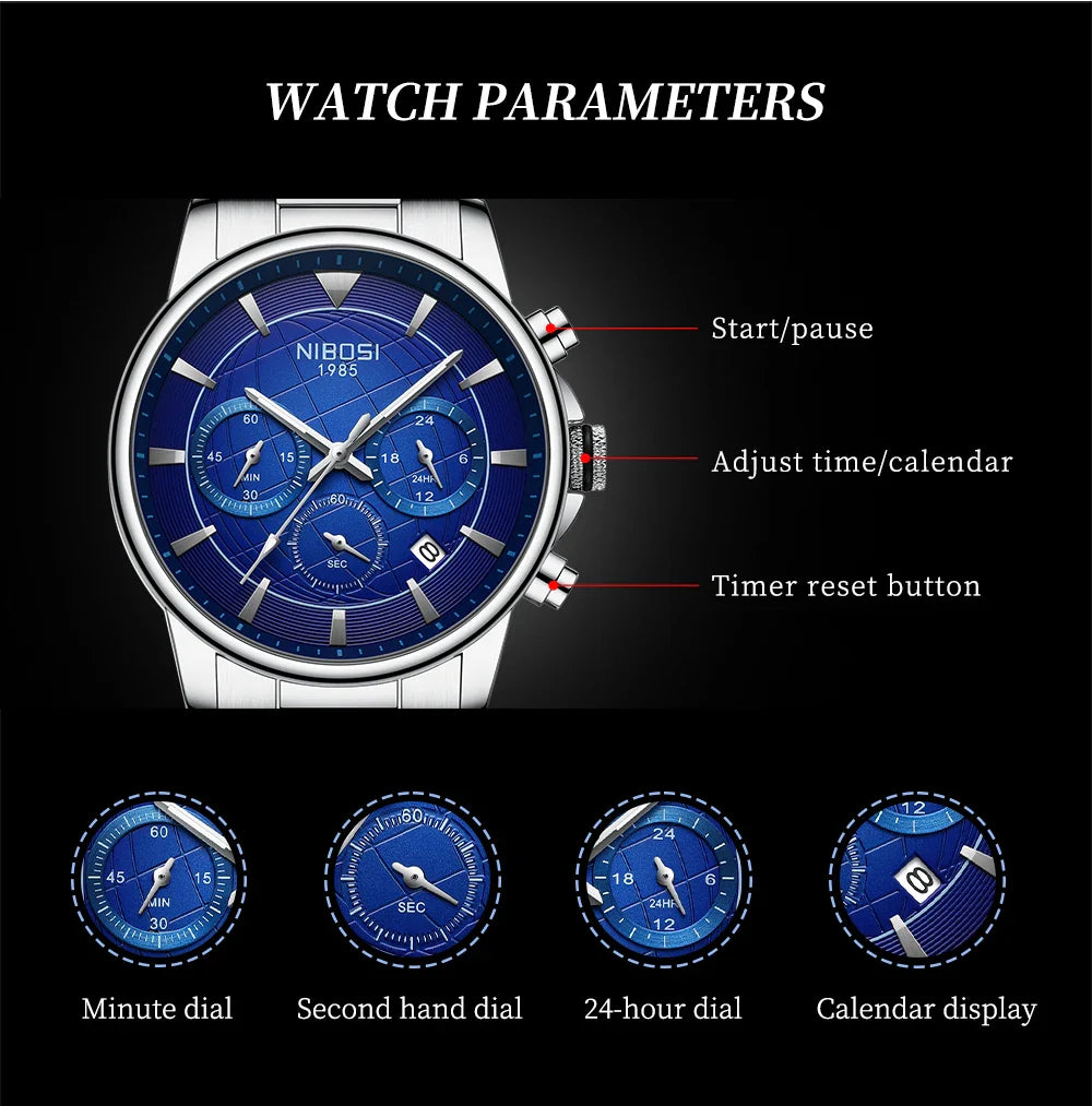 NIBOSI 2630 — Urban Executive Chronograph