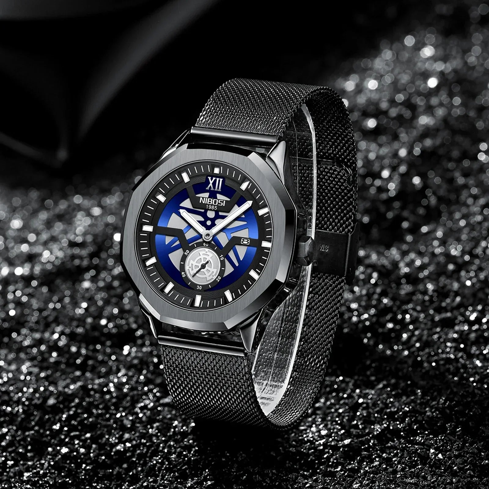 NIBOSI 2518 — Steel Mesh Sport 43MM Watch