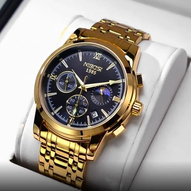 NIBOSI 2516 — Titan Edge Calendar Watch