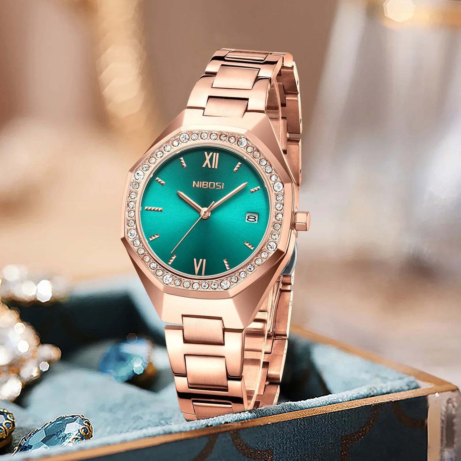 NIBOSI 2621 — Radiant Crystal Women's Watch