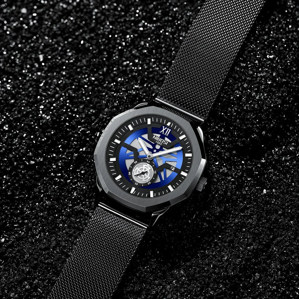 NIBOSI 2518 — Steel Mesh Sport 43MM Watch