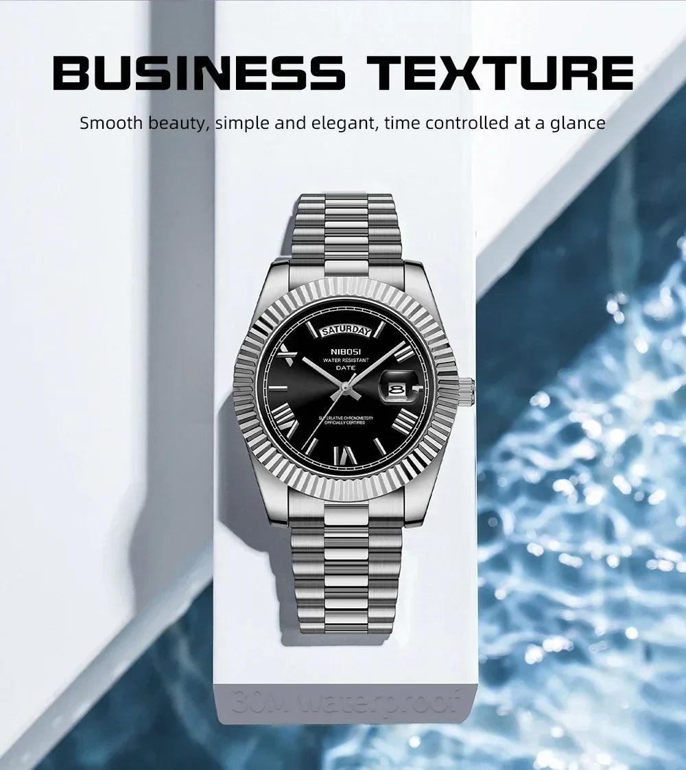 NIBOSI 2628 — Timeless Luxury Quartz Watch
