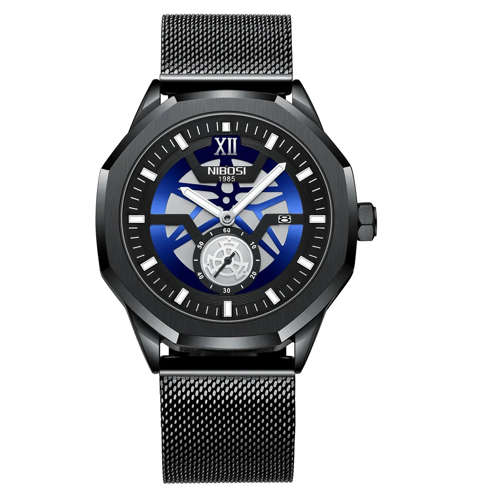 NIBOSI 2518 — Steel Mesh Sport 43MM Watch