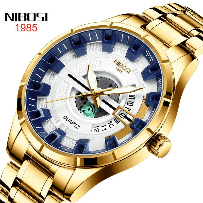 NIBOSI 2383 — Industrial Skeleton Quartz Watch