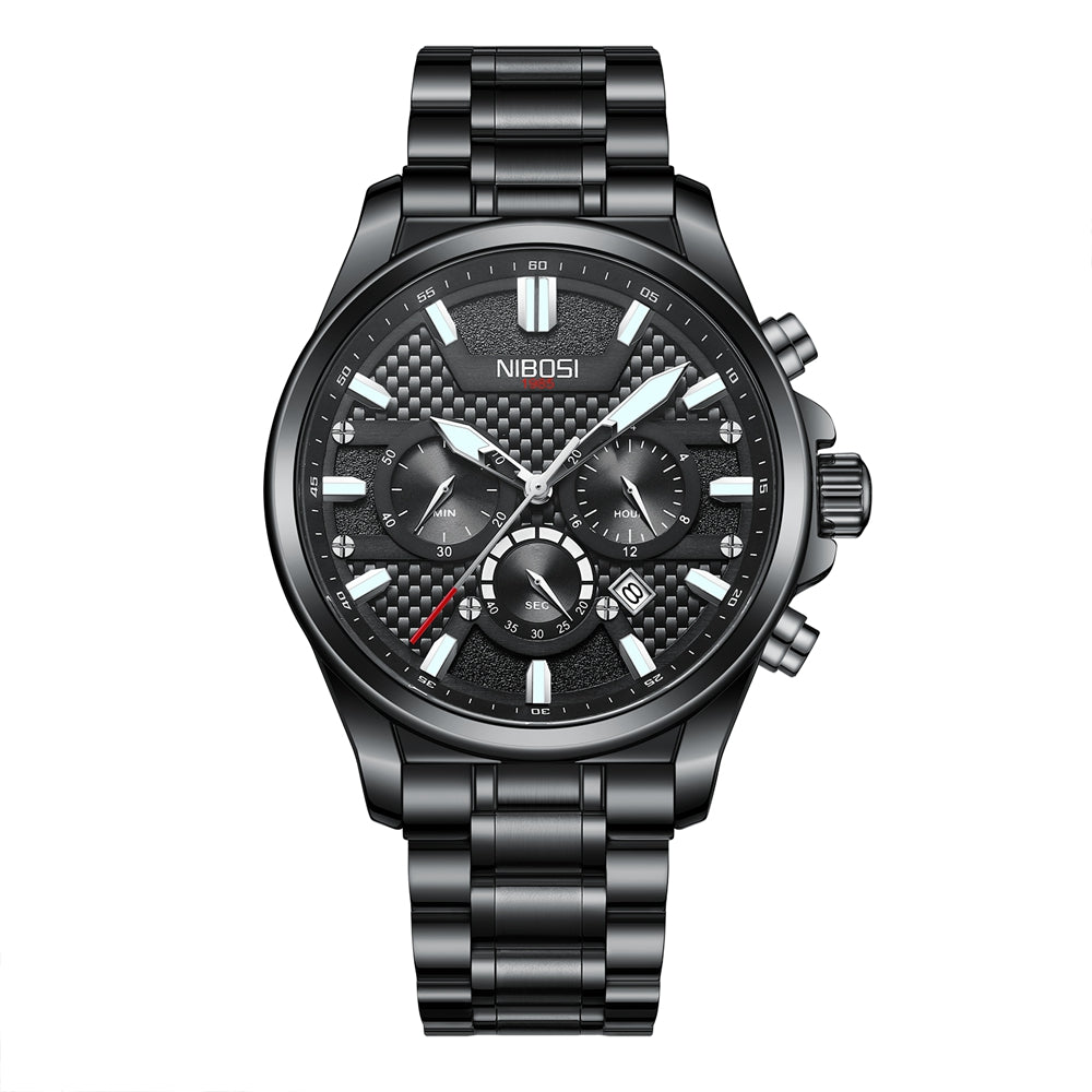 NIBOSI 2512 — Men's Stainless Steel Chronograph Watch